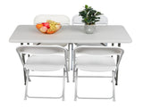 4ft Foldable Lift Patio Plastic Table White 20009698
