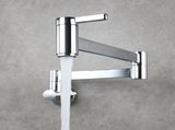 Brass Wall Mounted Foldable Faucet Double Handles Fuacet Cold Water Kitchen Tap Chrome 68951116