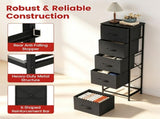 Vertical Fabric Storage Dresser, Tall Narrow Storage Tower with Large Capacity Drawers, Sturdy Metal 87504784