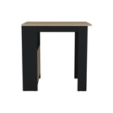 Stirling Kitchen Island with 1-Door Cabinet Push to open System and Side Shelves Black - Natural Oak B070P242483