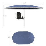 Outdoor Umbrella-Blue White 29565586