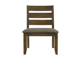 Set of 2 Upholstered Seat Dining Chairs in Knotty Nutmeg Finish B016P223095