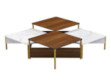 Modern Nesting Coffee Tables Set of 4 -Mid Century Modern Square Living Room Table, Free Adjustable N770P309785W