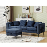 L Shaped Sectional Sofa , Convertible Storage Ottoman,Chenille ,Square W2108P191312