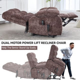 ZNTS Lift Recliner Chair Heat Massage Dual Motor Infinite Position Up to 350 LBS Large Electric Power W1803P206832