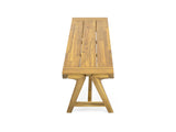 Outdoor Dining Benches , Contemporary Acacia Wood Patio Bench with Teak Finish N770P358871T