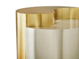 Modern & Contemporary Style End Table Made with Iron Sheet Frame in Gold & Silver B009140745