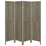 Grey Driftwood and Light Grey 4-Panel Folding Screen B062P153659