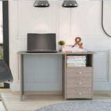 Jacksonville 3 Drawers Computer Desk with Open Storage Cabinet B128P148721