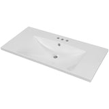 ZNTS 36" Single Bathroom Vanity Top with White Basin, 3-Faucet Holes, Ceramic, White N725P171539K