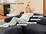 2-seater Modular Sectional Sofa Couches,Soft Fluffy Plush Fabric Bottom Anti-Slip Design,32D High W714P380187