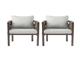 2-Pieces Outdoor Metal Patio Club Chair, Patio Arm Chair with Cushion, Modern Outdoor N780P254451B