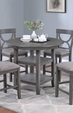 ZNTS Counter Height Dining Table w Storage Shelve 4x Chairs Padded Seat Unique Design Back 5pc Dining Set B011P145834