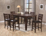 ZNTS Contemporary Style Dark Brown Finish Counter Height Dining Chair Bar Stool 2pc Set Faux Leather B011P149009