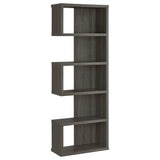 ZNTS Weathered Grey 5-Shelf Bookcase B062P153764
