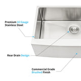 33"x21"x10"Farmhouse Apron Single Bowl Stainless Steel Kitchen Sink W2898P228896