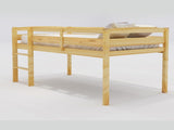 Twin Wood Loft Bed Low Loft Beds with Ladder,Twin,Walnut N708P340482D