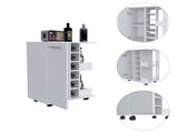 Bartlet 2-Shelf 6-Bottle Bar Cart with Division White B06280453