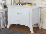MDF Wooden Nightstand with 2 Drawers in White Finish B016P253796