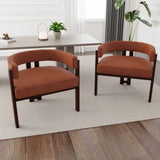 COOLMORE Modern Accent Chair Teddy Upholstered Armchair with Open Back 3 Legs Barrel Dining Chair W395P233458