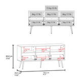 Picacho TV Stand with Multistorage, 3 Drawers and 3 Shelves, White Natural Oak . B128P263732