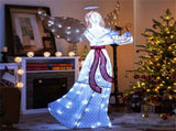 5ft Pre-Lit Christmas Angel Decor - 120 Cold White LEDs, IP44 Waterproof, MetalMesh Fabric 09613189