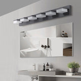 (Same as W1340110609/L2015) Modern 6-Light Black LED Vanity Mirror Light Fixture For Bathrooms And W1340P206830