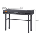 ZNTS Gunmetal Writing Desk with 1 Drawer B062P185696