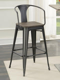 Dark Elm and Matte Black Bar Height Stool B062P153516