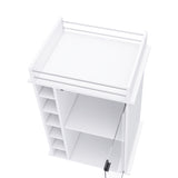 Dukat Bar Cart,Two Shelves, Six Built-in Wine Rack, Four Casters -White B20091850