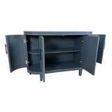 Modern Curved Sideboard 47.2-Inch Decorative Storage Cabinet Wooden Console Table Coffee Bar Cabinet W757P190337