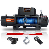 ZNTS MN Electric Winch 12V 12000LBS Synthetic Rope Jeep Towing Truck Off-Road 4WD W121863045