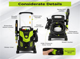 Green Black 2300 PSI Electric Pressure Washer with 4 Quick-Connect Nozzles & Soap Bottle, 1900W 28310152