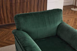 33 Inch Oversized Swivel Corduroy Lounge Chair - Plush Cushioned Armchair for Living Room, Bedroom, W1829P265011