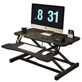 ZNTS 32 Inch Desk Converter, Height Adjustable Sit to Stand Riser, Dual Monitor and Laptop Workstation W2641P192319