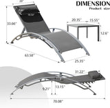 Pool Lounge Chairs Set of 3-Dark Grey W1859P321398