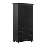 ZNTS Tall Storage Cabinet with Three Drawers for Bathroom/Office, Black N725P183256B