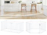 6-Panel Expandable Safety Gate , 270&deg Rotatable Baby/Pet Barrier for Fireplace Stairway 24905084