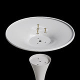 31.4 "round table, medieval white marble patterned tulip table, 2-3 person metal base W1727P229041