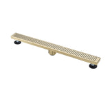28 Inches Linear Shower Drain with Removable Quadrato Pattern Grate, 304 Stainless Shower Drain W928P199329