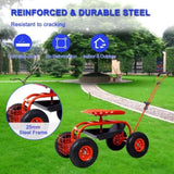 Garden Cart Rolling Scooter, Adjustable Height Heavy Duty Scooter, Rolling Garden Cart with 4 Wheels W227P207223