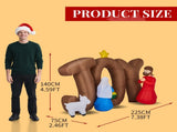 7.5FT Lighted Christmas Inflatable Decoration, Inflatable Nativity Scene with JOY Sign, Funny Blow 59204946