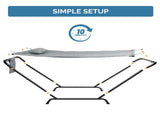 Freestanding Hammock with Stand, 600LBS Heavy Duty Outdoor Hammock Bed with Soft Pillow & Storage 52882641
