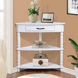 33.8'' Small Triangle Table, Wood Side Table for Small Spaces/ Living Room, 3 Tier End W1202P155410