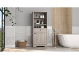 Light Grey 1-Drawer 3-Shelf Linen Cabinet B06280550