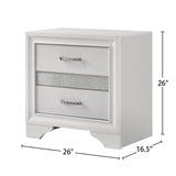 2 Drawers Nighstand with 1 Jewelry Tray, White B016P254598