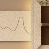 Adjustable 3-Color LED Sandstone Wall Decor with Simulated Plants - 3D Art Sculpture, Glass Vase & W2700P313031