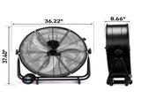 US Standard MLD-30 Industrial Drum Fan, 30 Inch 110V 230W High Velocity Floor Fan, 3 Speed Heavy 81794691