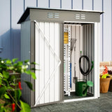 ZNTS 5 X 3 Ft Outdoor Storage Shed, Galvanized Metal Garden Shed With Lockable Doors, Tool Storage Shed W1212110294