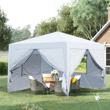 ZNTS Outdoor 10x 10Ft Pop Up Gazebo Canopy Tent with Removable Sidewall with Zipper,2pcs Sidewall with W419P147532
